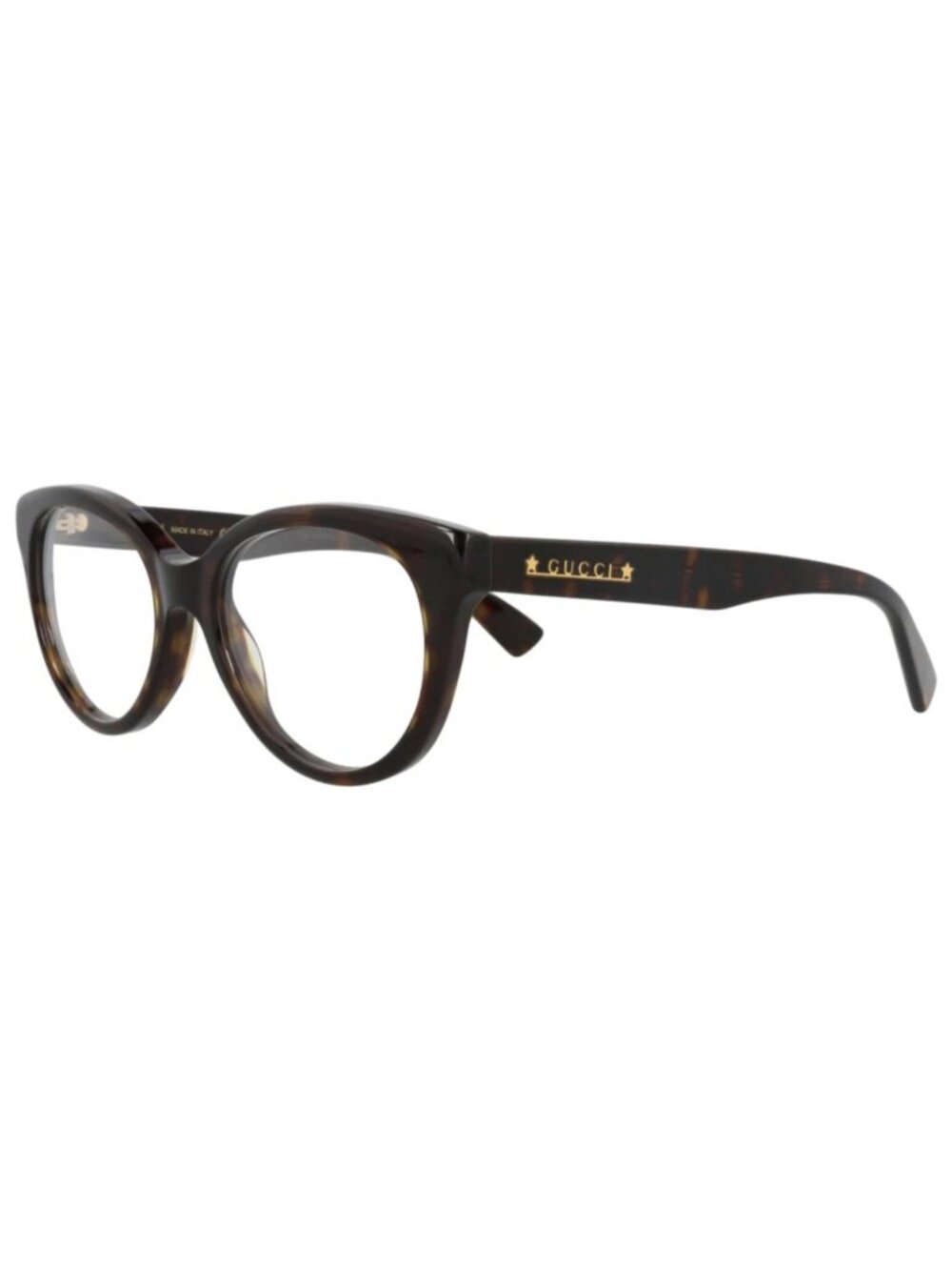 New Gucci Women's Eyeglasses Cat Eye Recycled Acetate Frame Havana Havana
